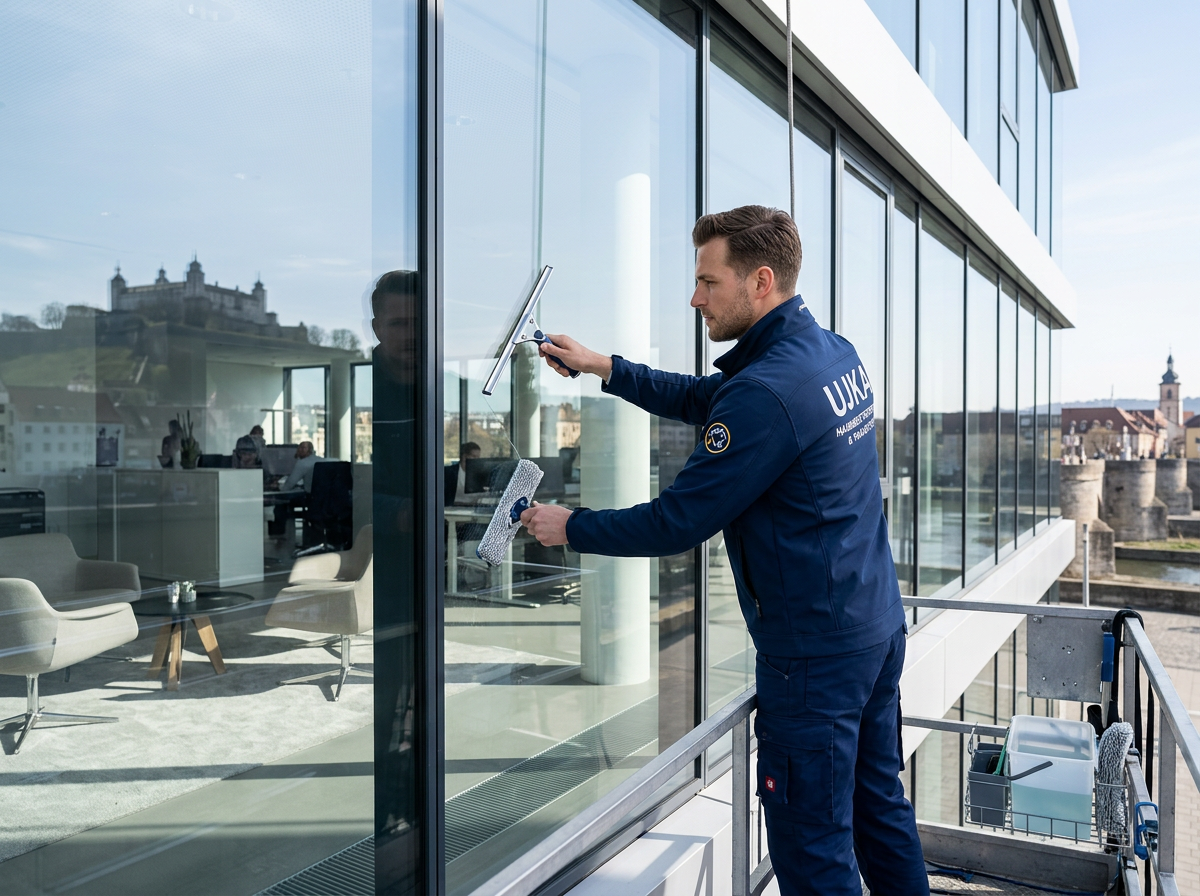 Glasreinigung, Fassade Gewerbeobjekt